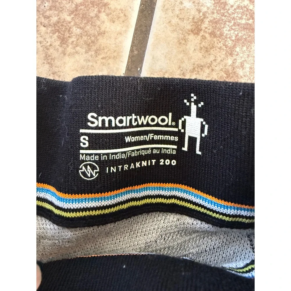 Smartwool Womens Intraknit 200 Merino Wool Base Layer Leggings Black Small